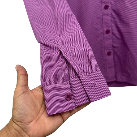 Eddie Bauer Womens XS Purple Button-Up Shirt Dual Chest Pockets Roll Tap Sleeves - Picture 11 of 12